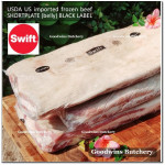 Beef belly samcan SHORTPLATE USDA US CHOICE SWIFT (black label) frozen +/- 30% FAT PORTIONED CUT for CUSTOM SLICE +/- 1 kg/pc (price/kg)
